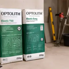 Szukasz idealnego kleju do płytek na zewnątrz? Optolith Elastic T60 i Elastic Easy to elastyczne kleje klasy C2TE, idealne do glazury, terakoty, gresu i mozaiki.