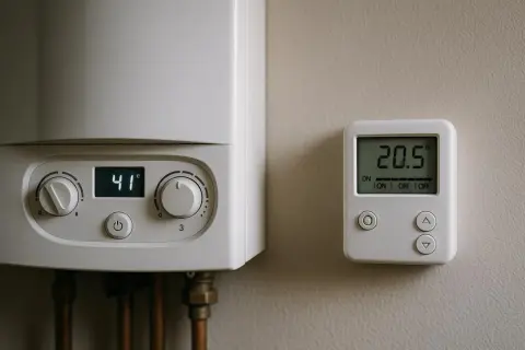 Termostat pokazuje 20.5°C, a piec gazowy 41°C. Zastanawiasz się, jak często powinien włączyć się piec gazowy, by utrzymać komfort?