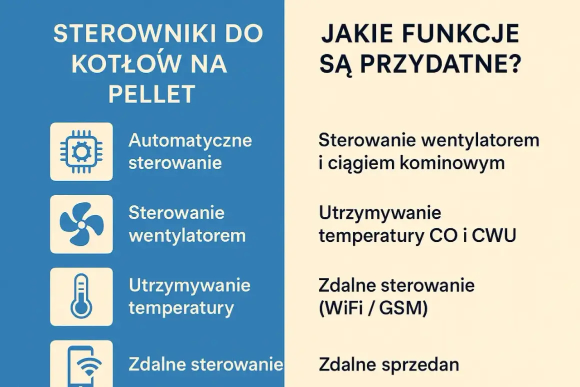 Jaki sterownik do pieca na pellet wybrać? Poznaj funkcje: automatyczne sterowanie, wentylatorem, utrzymanie temperatury, zdalne sterowanie (WiFi/GSM).