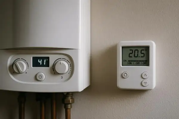 Termostat pokazuje 20.5°C, a piec gazowy 41°C. Zastanawiasz się, jak często powinien włączyć się piec gazowy, by utrzymać komfort?