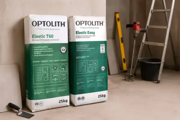 Szukasz idealnego kleju do płytek na zewnątrz? Optolith Elastic T60 i Elastic Easy to elastyczne kleje klasy C2TE, idealne do glazury, terakoty, gresu i mozaiki.